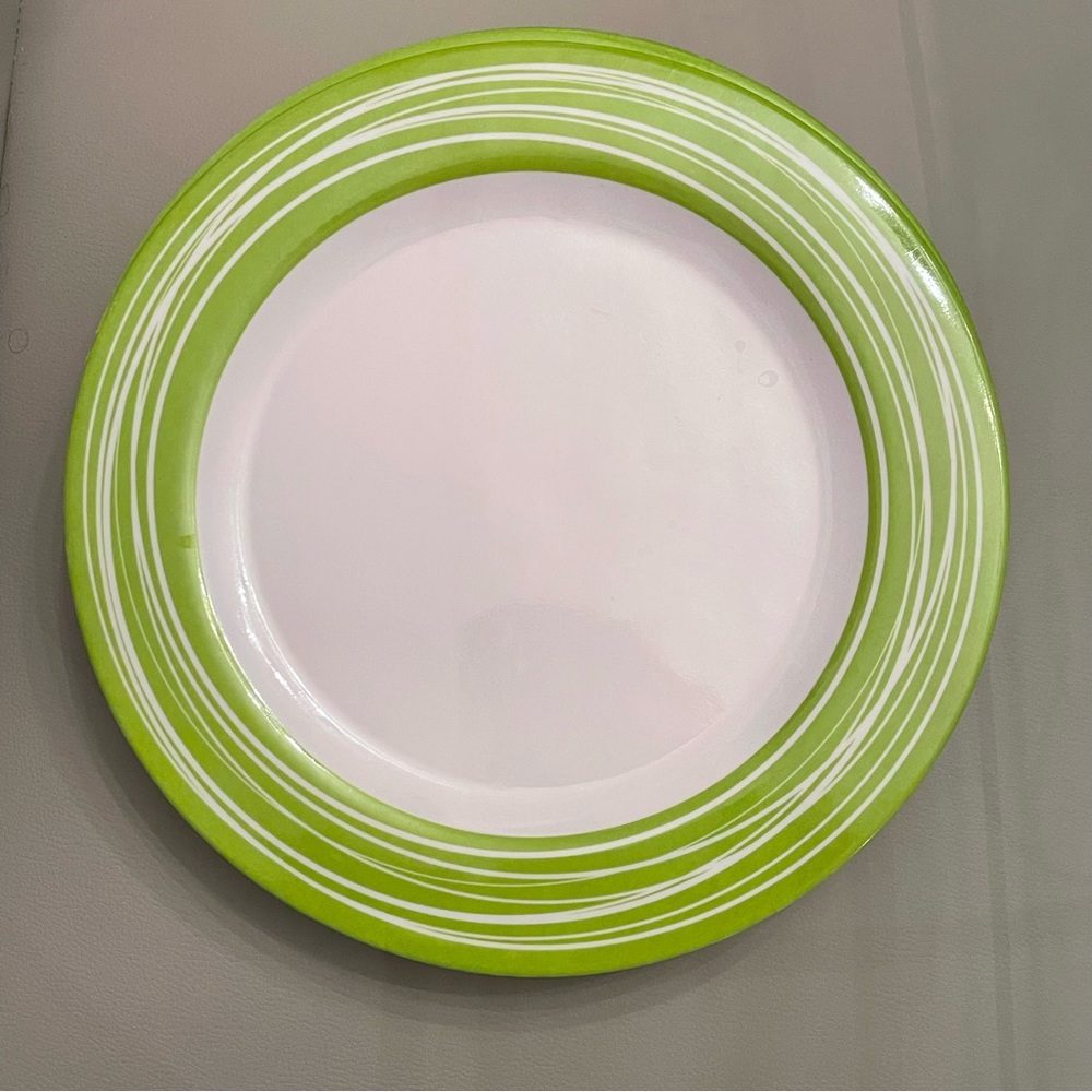 Mela-ware set of 8 plastic plates reusable light